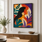 Colorful Woman Portrait Canvas Wall Art Aura Canvas