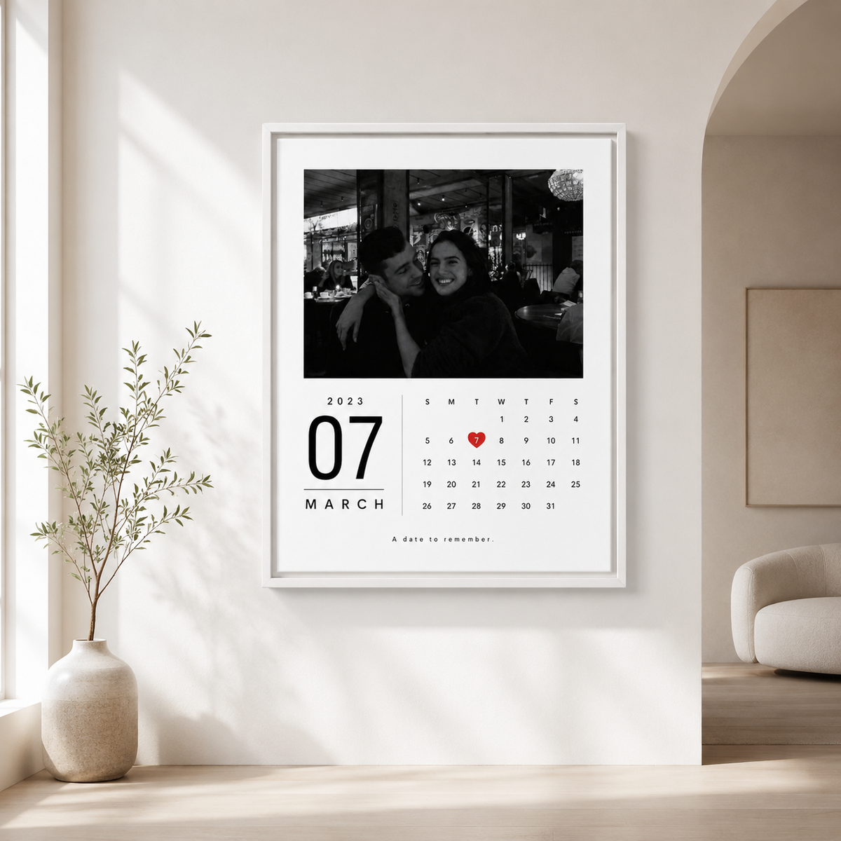 Custom Couple Photo Calendar Canvas Wall Art Aura Canvas