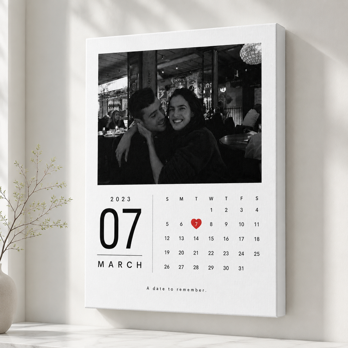 Custom Couple Photo Calendar Canvas Wall Art Aura Canvas
