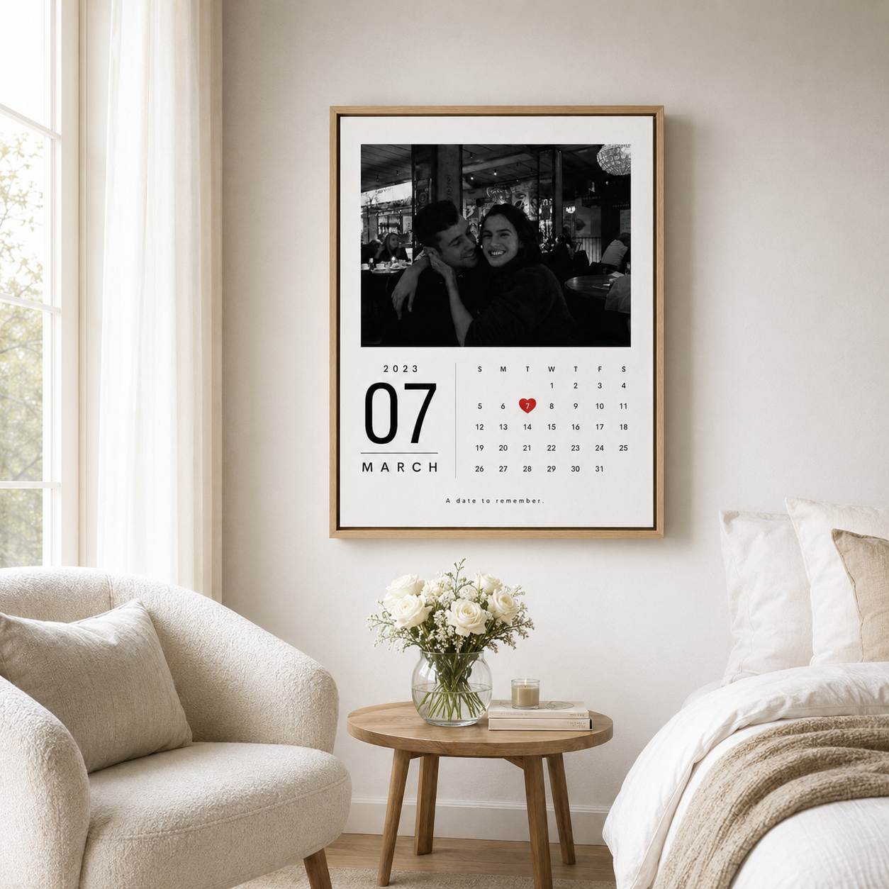 Custom Couple Photo Calendar Canvas Wall Art Aura Canvas