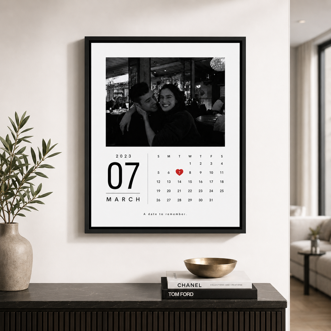 Custom Couple Photo Calendar Canvas Wall Art Aura Canvas