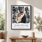 Custom Couple Photo Collage Canvas Wall Art Aura Canvas