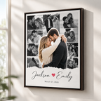 Custom Couple Photo Collage Canvas Wall Art Aura Canvas