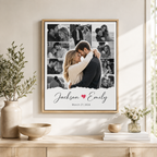 Custom Couple Photo Collage Canvas Wall Art Aura Canvas
