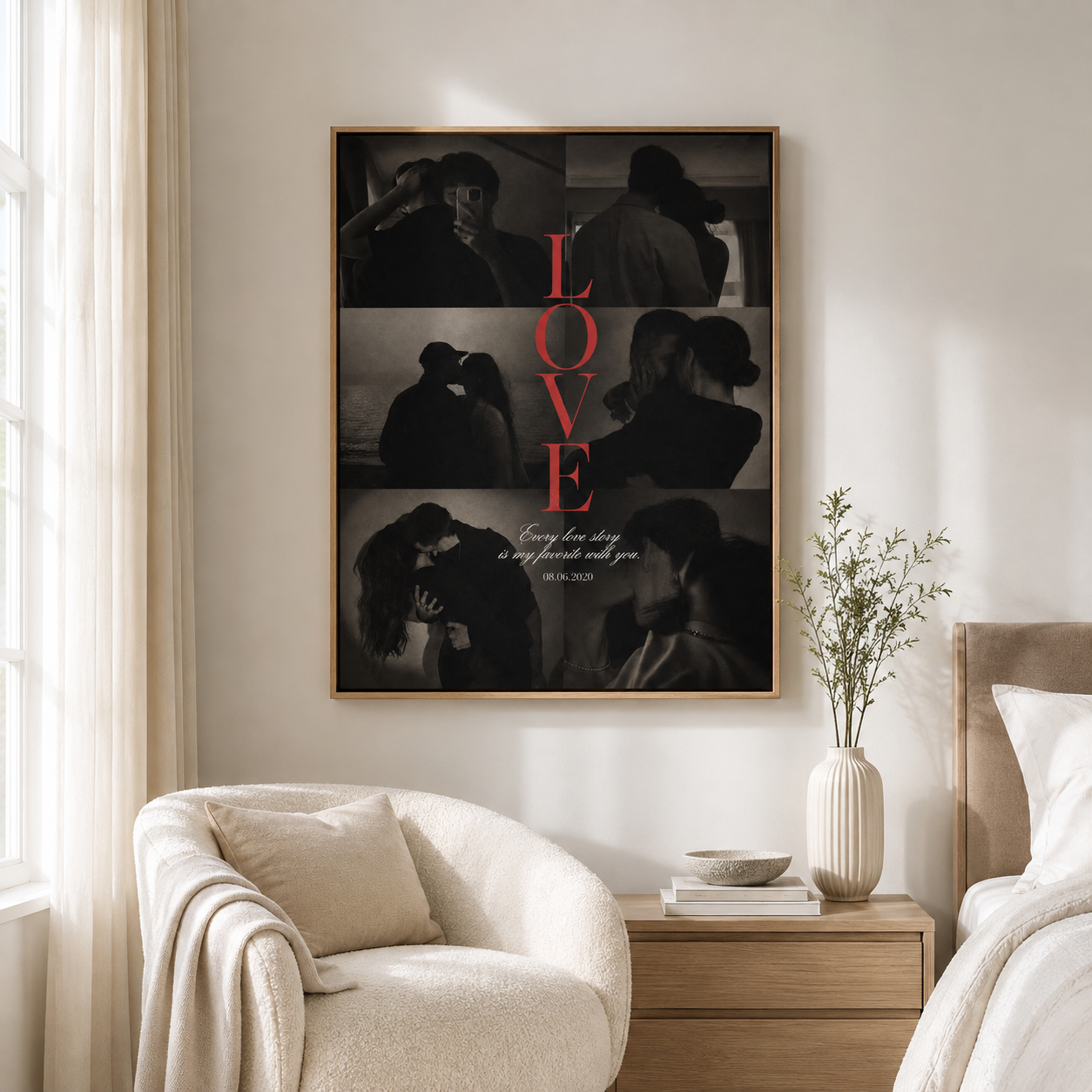 Custom Couple Photo Collage Canvas Wall Art Aura Canvas