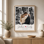Custom Couple Photo Collage Canvas Wall Art Aura Canvas