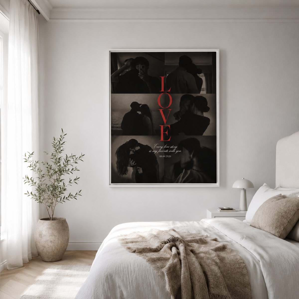 Custom Couple Photo Collage Canvas Wall Art Aura Canvas