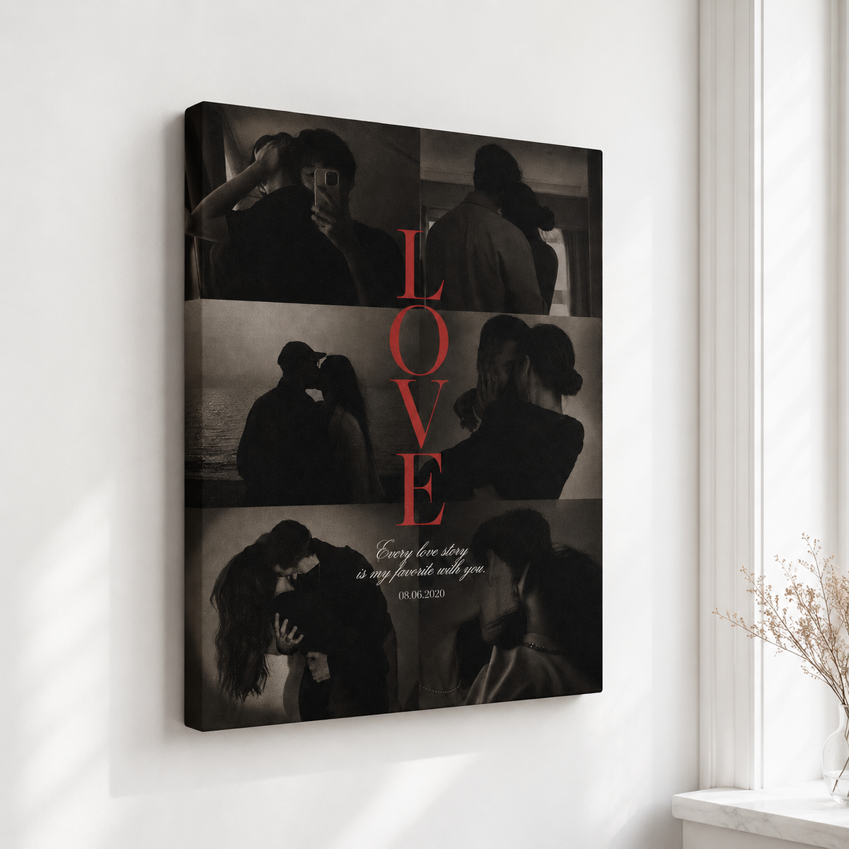 Custom Couple Photo Collage Canvas Wall Art Aura Canvas