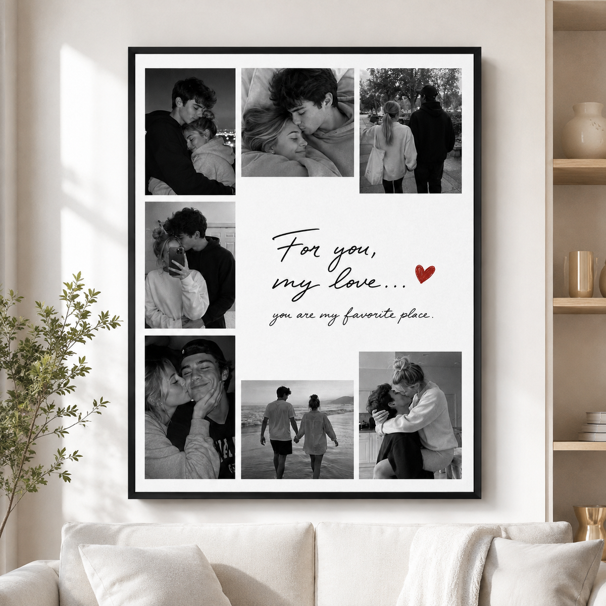 Custom Couple Photo Collage Canvas Wall Art Aura Canvas