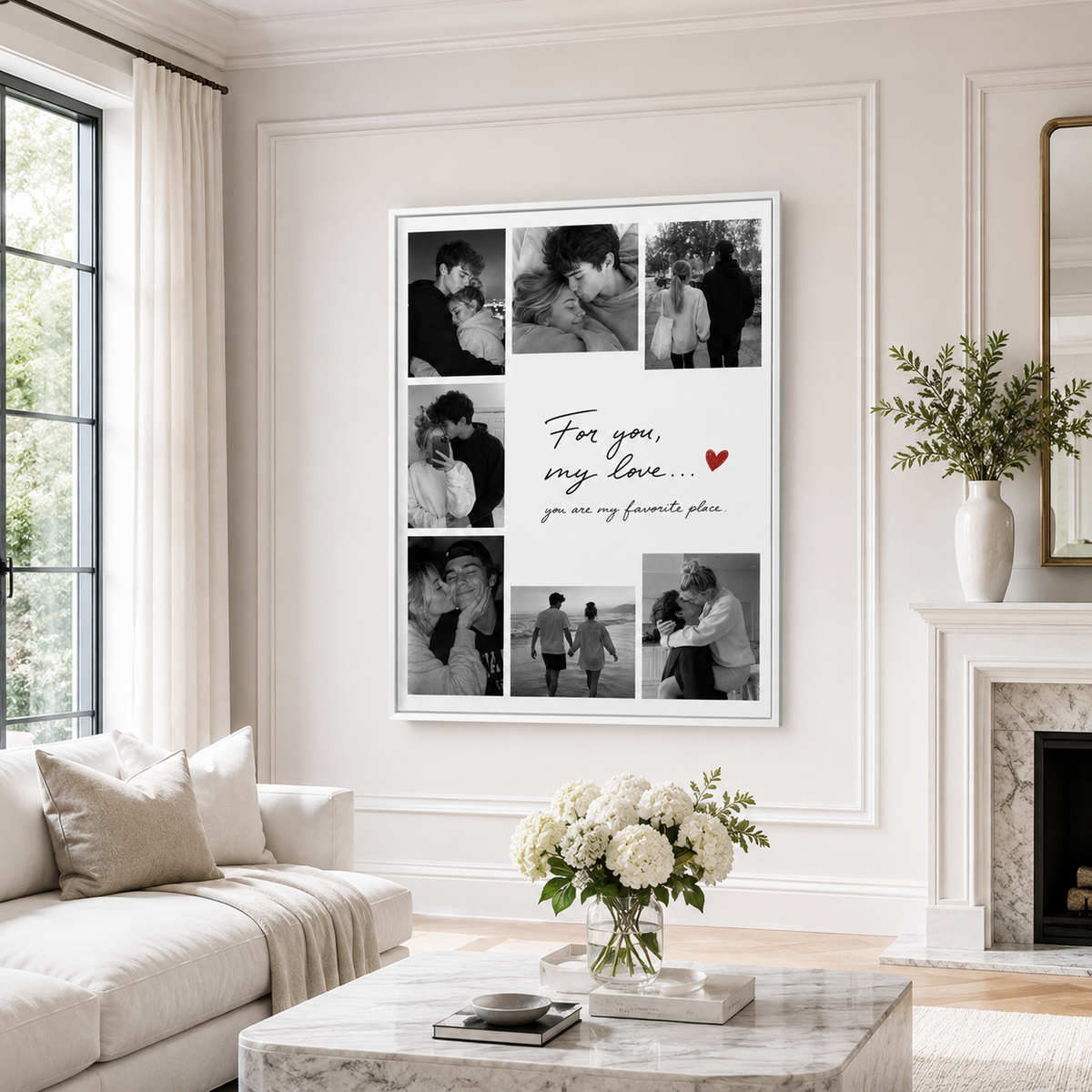 Custom Couple Photo Collage Canvas Wall Art Aura Canvas