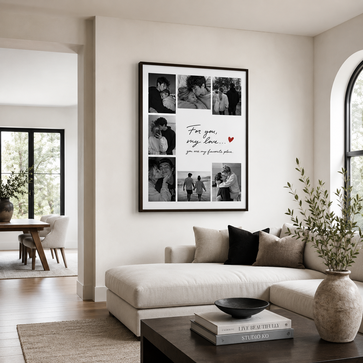 Custom Couple Photo Collage Canvas Wall Art Aura Canvas