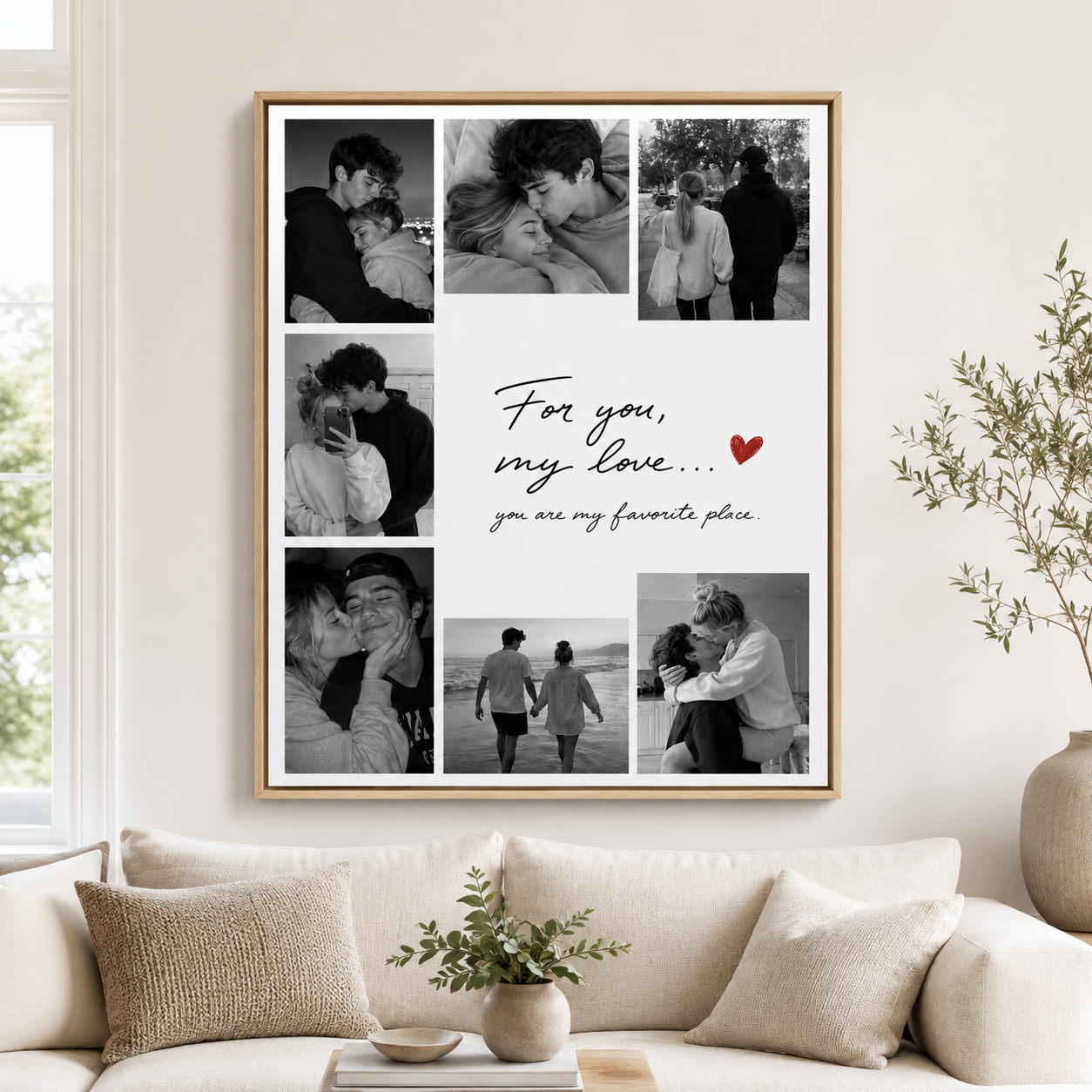 Custom Couple Photo Collage Canvas Wall Art Aura Canvas