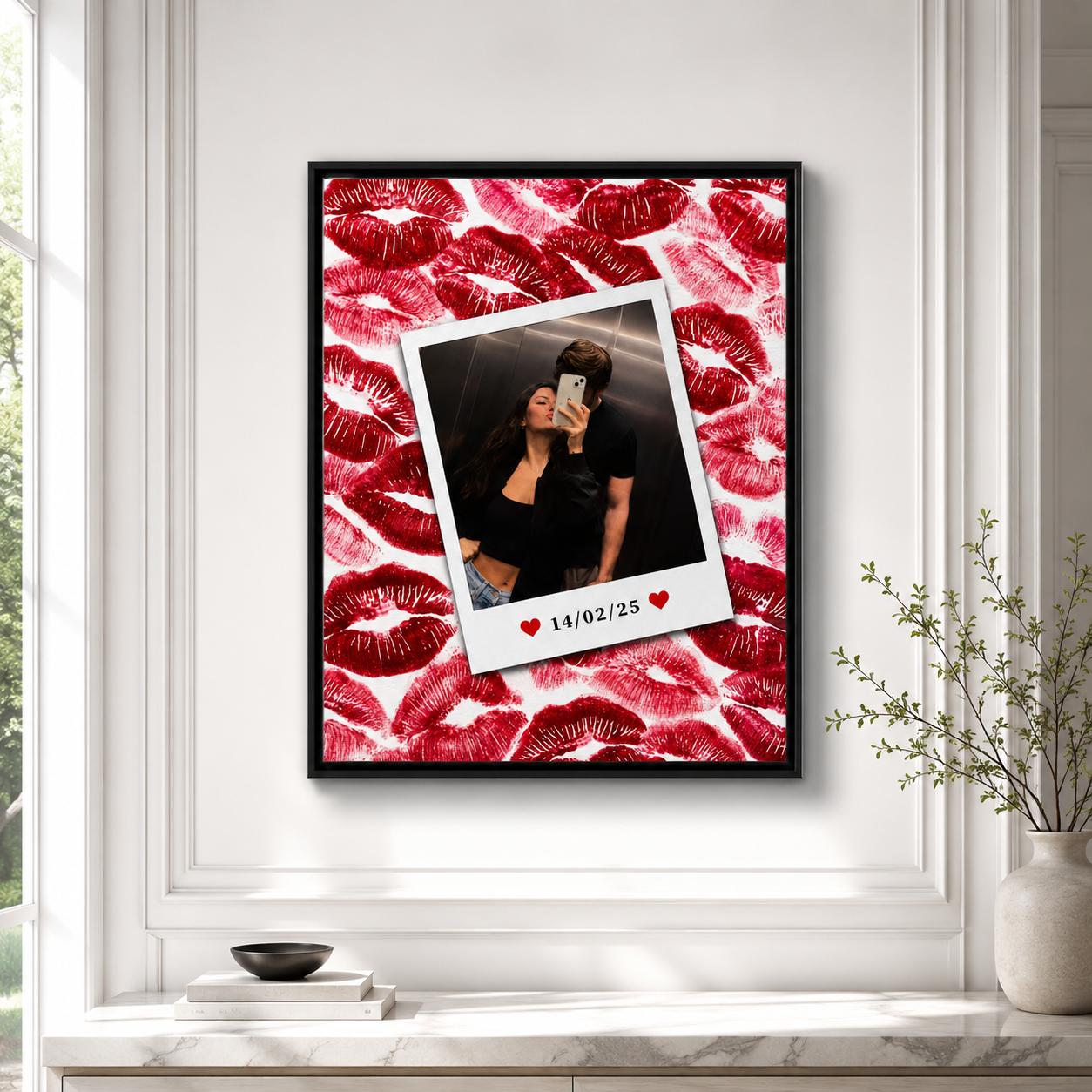 Custom Couple Photo Kiss Canvas Wall Art Aura Canvas