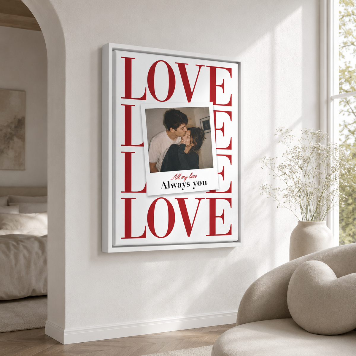 Custom Couple Photo Love Canvas Wall Art Aura Canvas