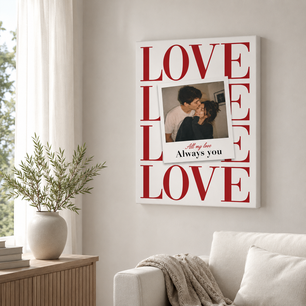 Custom Couple Photo Love Canvas Wall Art Aura Canvas