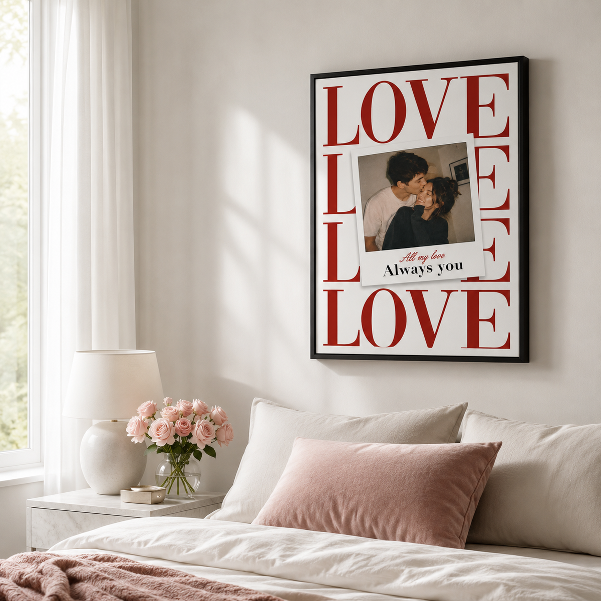 Custom Couple Photo Love Canvas Wall Art Aura Canvas