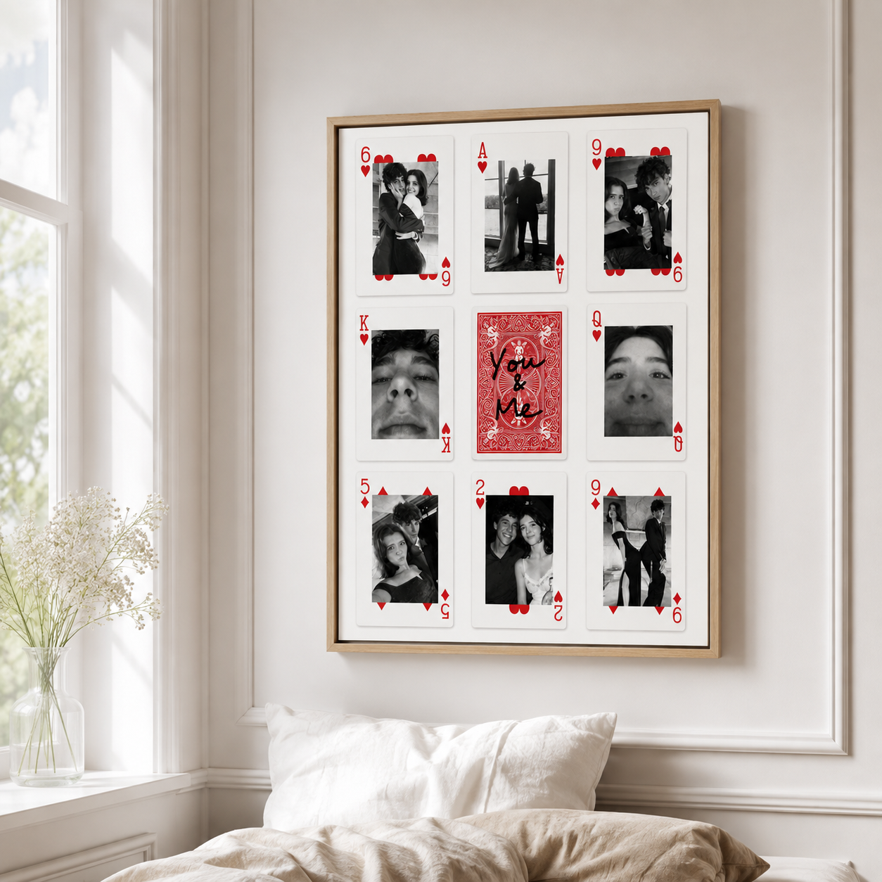 Custom Couple Photo Playing Cards Canvas Wall Art Aura Canvas