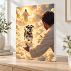 Custom Pet Memorial Heavenly Reunion Canvas Wall Art - personalized canvas detail 8