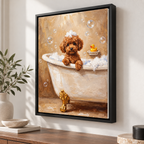 Custom Pet Portrait Bubble Bath Canvas Wall Art - personalized canvas detail 7