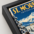 St. Moritz Vintage Ski Canvas Wall Art - canvas close-up detail