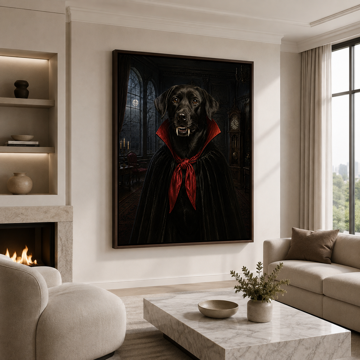 Custom Vampire Pet Portrait Canvas Wall Art