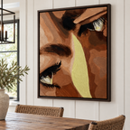Expressive Woman Eyes Earth Tone Canvas Wall Art