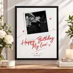 Custom Birthday Couple Photo Canvas Wall Art - personalized canvas preview