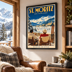 St. Moritz Vintage Ski Canvas Wall Art - canvas artwork view 4