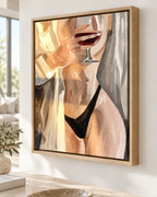 Woman Holding Red Wine Glass Canvas Wall Art