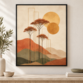 Boho Terracotta Tree Landscape Canvas Wall Art - main canvas artwork
