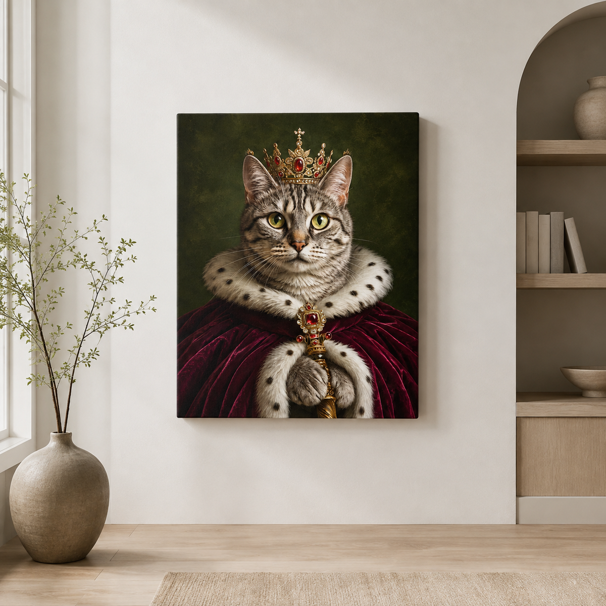 Custom Royal Pet Portrait Canvas - personalized artwork mockup
