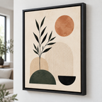 Boho Botanical Arches and Terracotta Sun Canvas Wall Art - canvas detail view 8