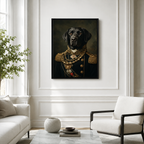 Custom Royal Military Pet Portrait Canvas
