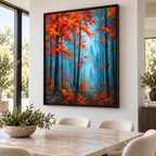 Orange Autumn Forest Canvas Wall Art