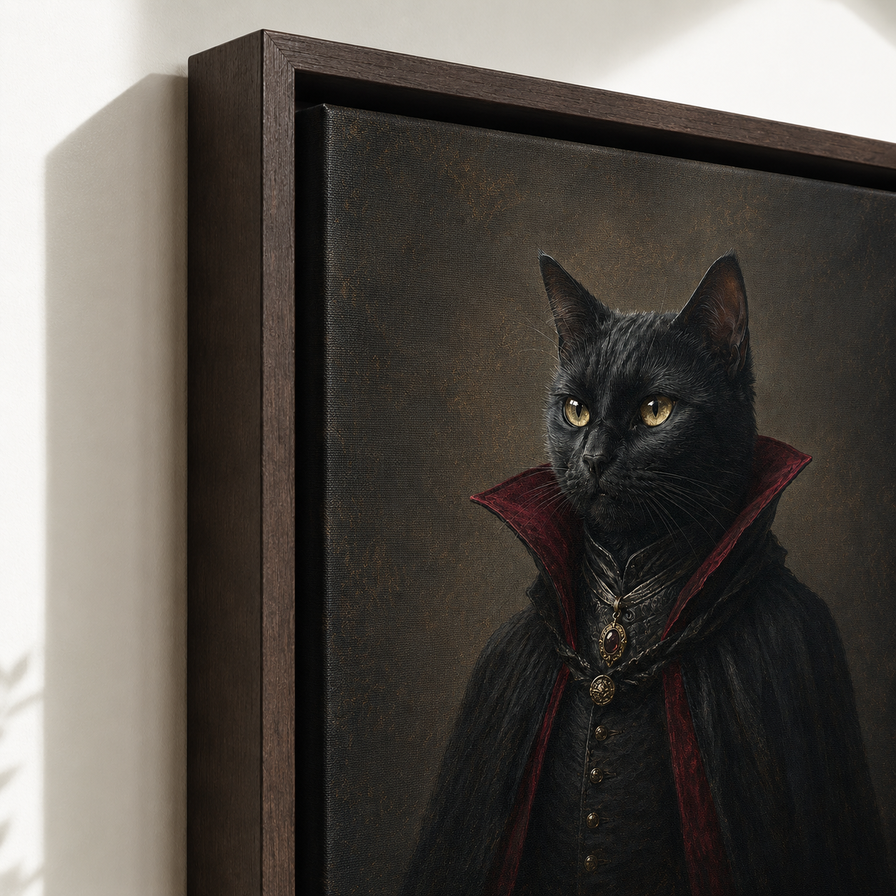 Custom Gothic Vampire Pet Portrait Canvas Wall Art