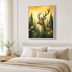 Deer Canvas Wall Art in bedroom