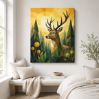 Deer Canvas Wall Art unframed canvas in room