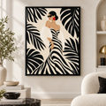 Black and White Fashion Woman Canvas Wall Art