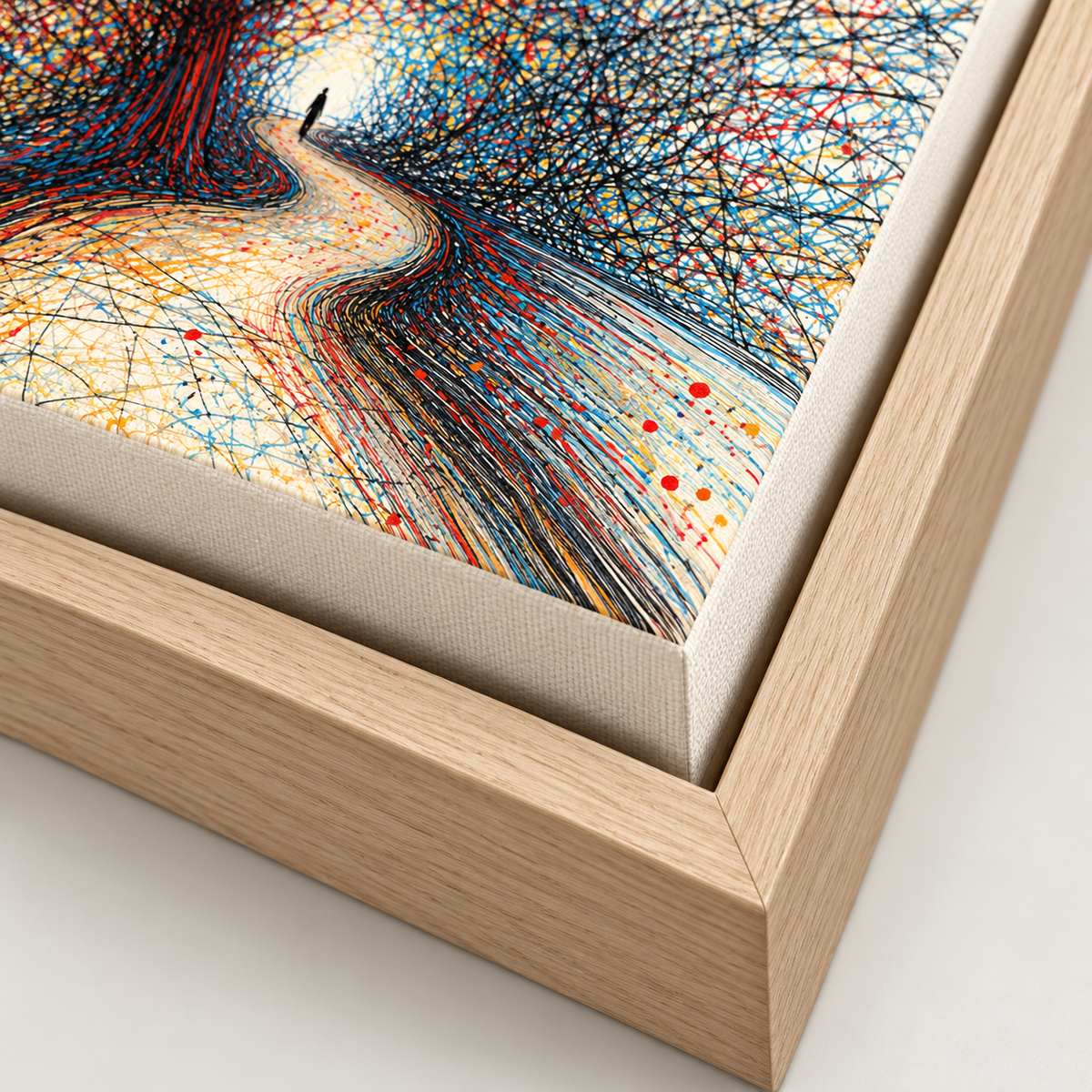 Abstract Forest Path Colorful Tree Canvas Wall Art - canvas detail view 10