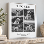 Custom Pet Memorial Monochrome Photo Collage Canvas Wall Art - personalized canvas detail 4