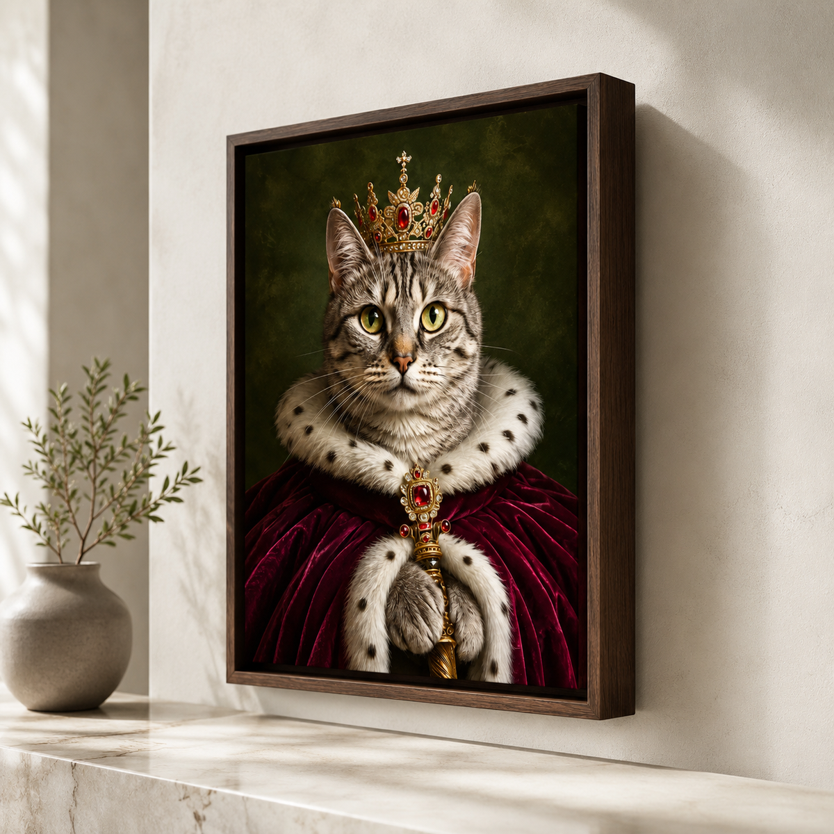 Custom Royal Pet Portrait Canvas - custom canvas display
