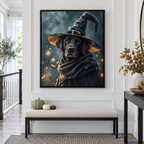 Custom Ember Glow Witch Pet Portrait Canvas Wall Art - personalized canvas detail 7