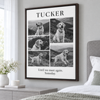 Custom Pet Memorial Monochrome Photo Collage Canvas Wall Art - personalized canvas detail 6