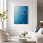 Orange Fish in Blue School Canvas Wall Art