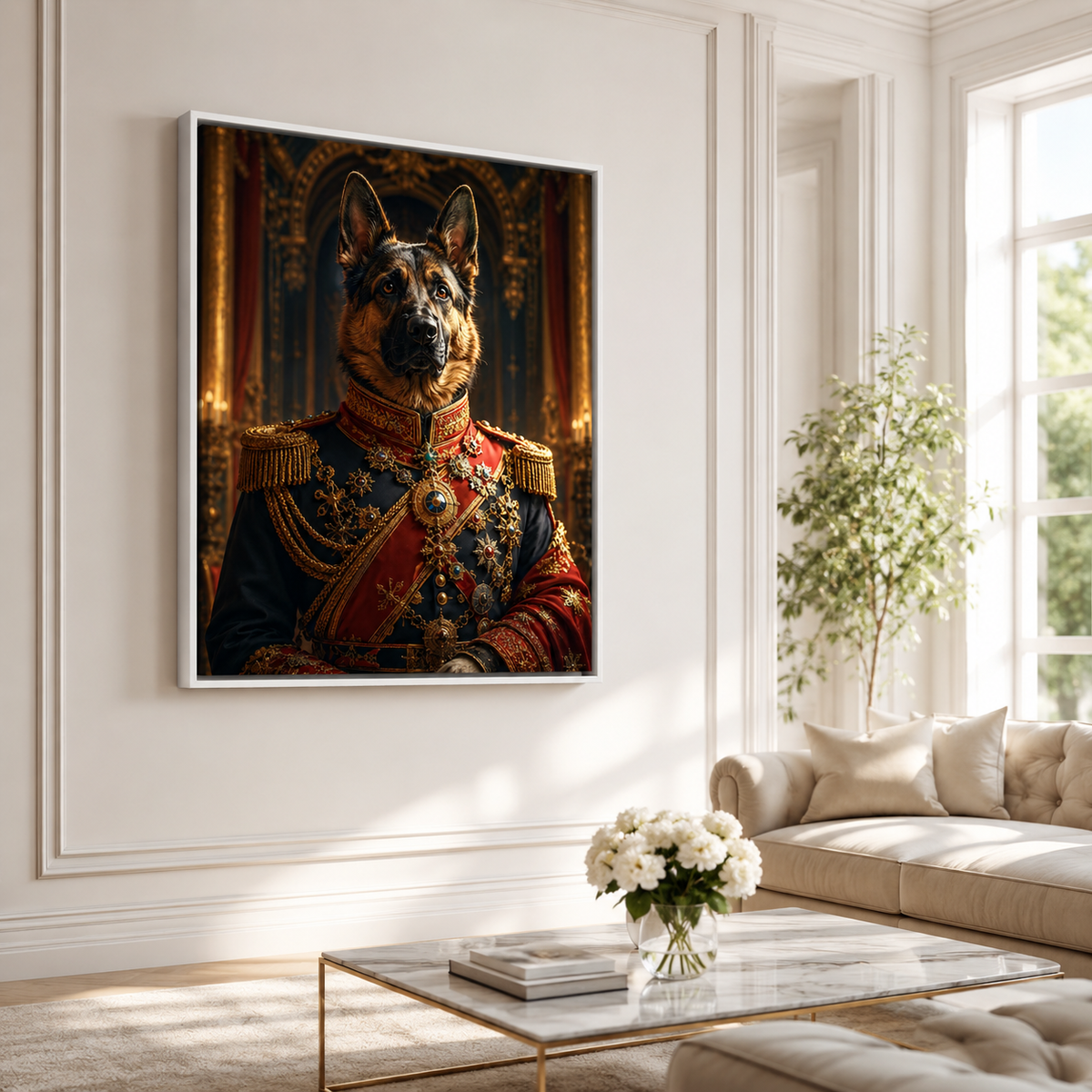 Custom Royal Commander Pet Portrait Canvas