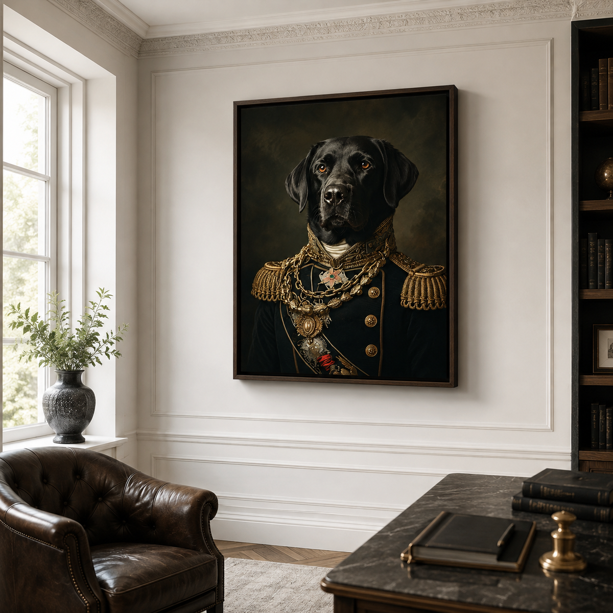Custom Royal Military Pet Portrait Canvas