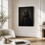 Custom Gothic Vampire Pet Portrait Canvas Wall Art