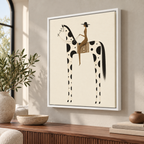 Minimalist Woman Riding Spotted Horse Canvas Wall Art - canvas detail view 6