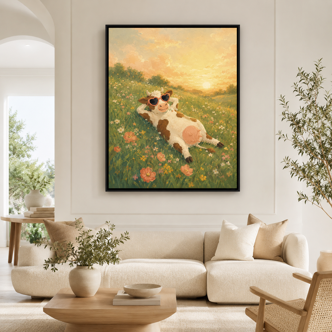 Funny Cow Canvas Wall Art Aura Canvas