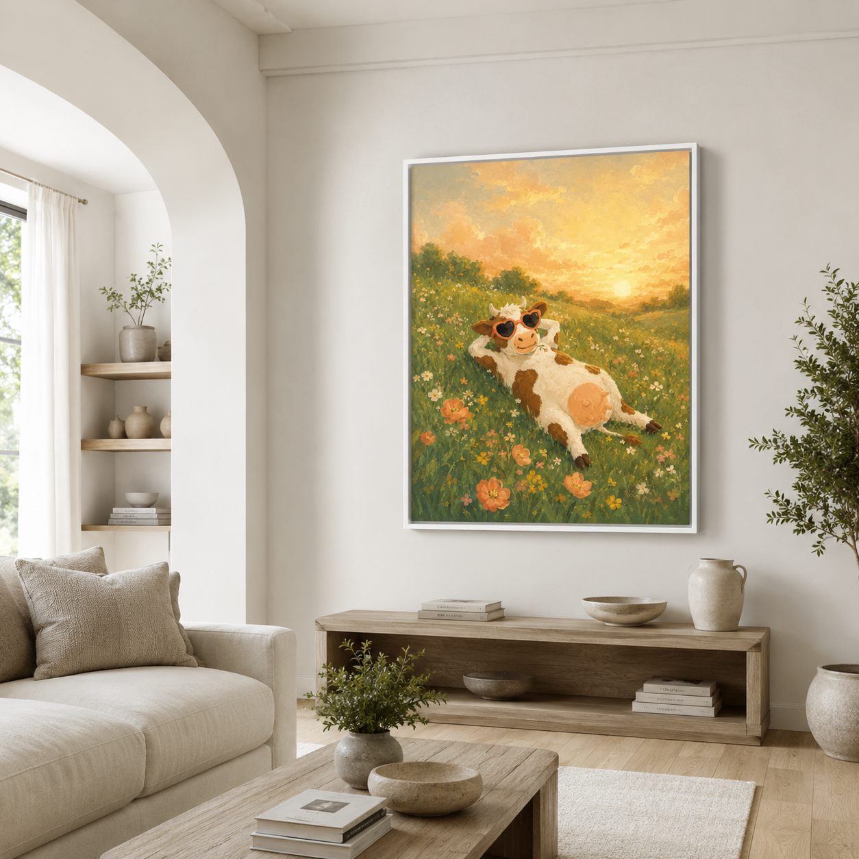 Funny Cow Canvas Wall Art Aura Canvas